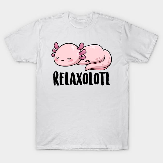 Kawaii Axolotl Shirt Kids Teen Funny Axolotl Pun Relaxolotl T-Shirt by Boneworkshop